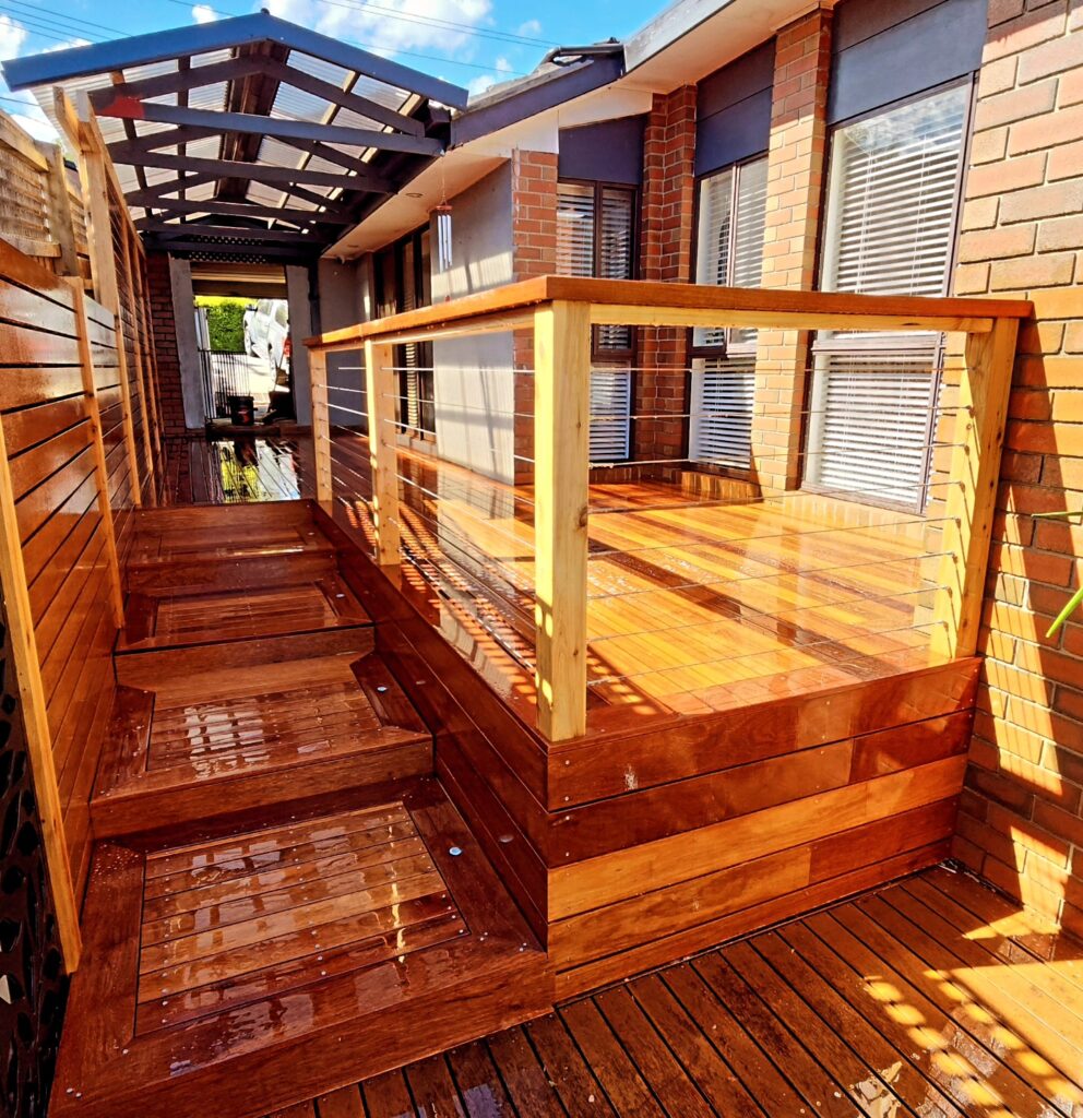 Beautiful custom deck constructed by DMH Construction Co. in Melbourne.